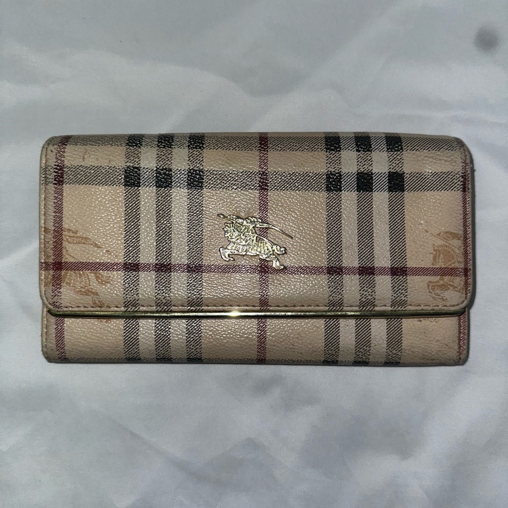 Burberry Cream and Black Wallets Classic Check Design